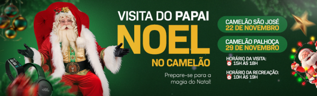 Papai Noel chega ao Shopping Camelão com um dia cheio de encanto!